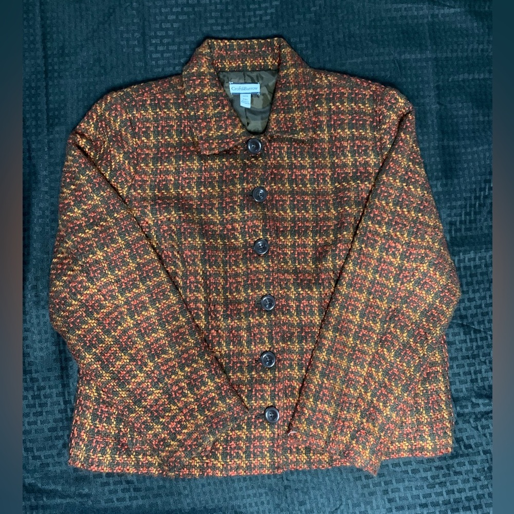 Women’s Petite Croft & Barrow Brown & Red Blazer Size Petite Extra Large